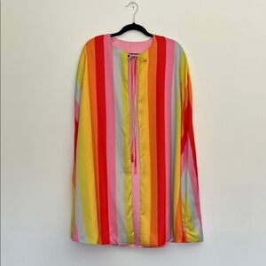 museum of ice cream colorful striped loose tunic style open front vest, one size